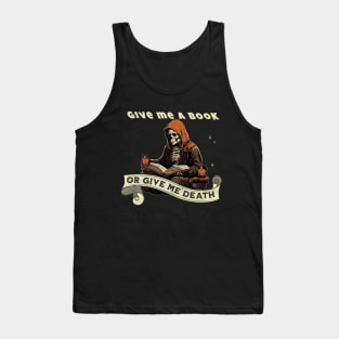 Skeleton Reading A Book Lover Tarot Card The Reader Mystic Funny Skeleton Tank Top